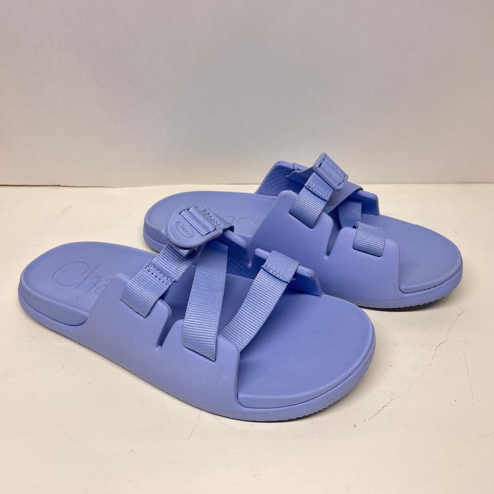 Chaco Chillos Slide Sandals in Periwinkle Blue Size 6